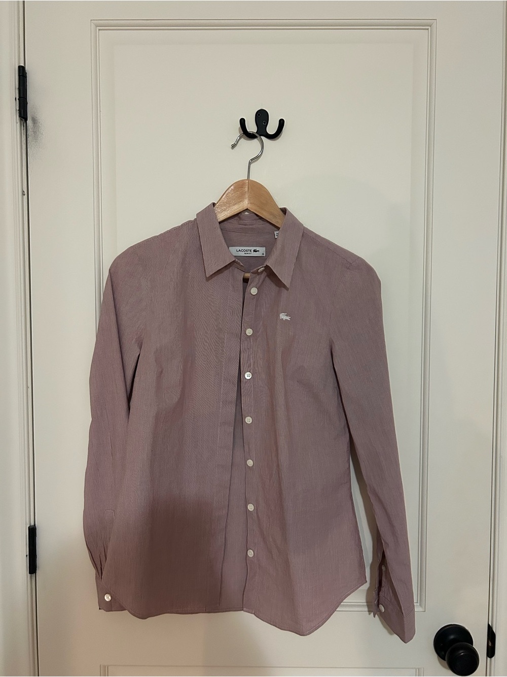 Lacoste Women's Slim Fit Button-Up Shirt - Dusty Mauve - Size EU 36 / US 4